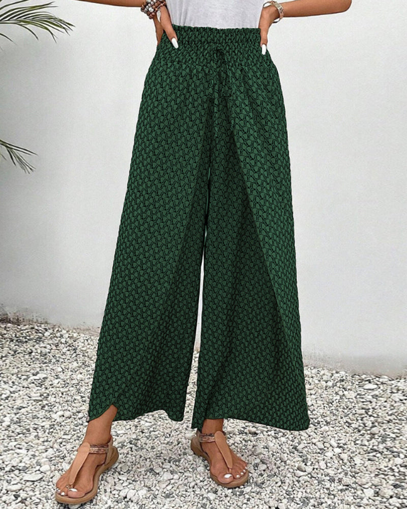 Pantalón Geométrico de Verano con Cintura Elástica