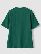 Elegante Bluse mit V-Ausschnitt und Holzknöpfen