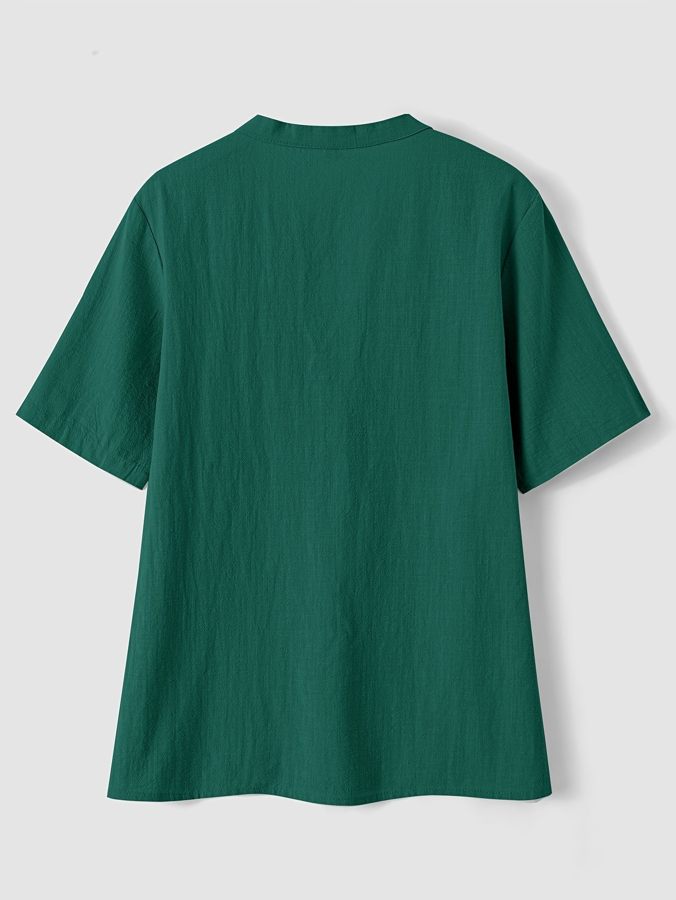 Elegante Bluse mit V-Ausschnitt und Holzknöpfen