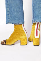 Botas De Tacón Bajo De Ante – Comodidad Diaria