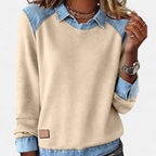 Jersey Casual De Mujer De Manga Larga Con Cuello