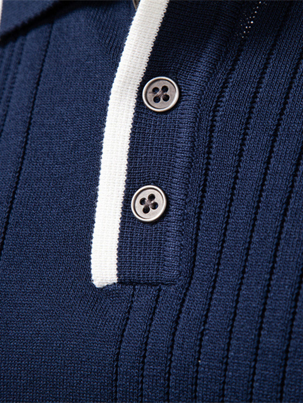 Conjunto Polo Jacquard de Punto y Pantalón Slim Entallado