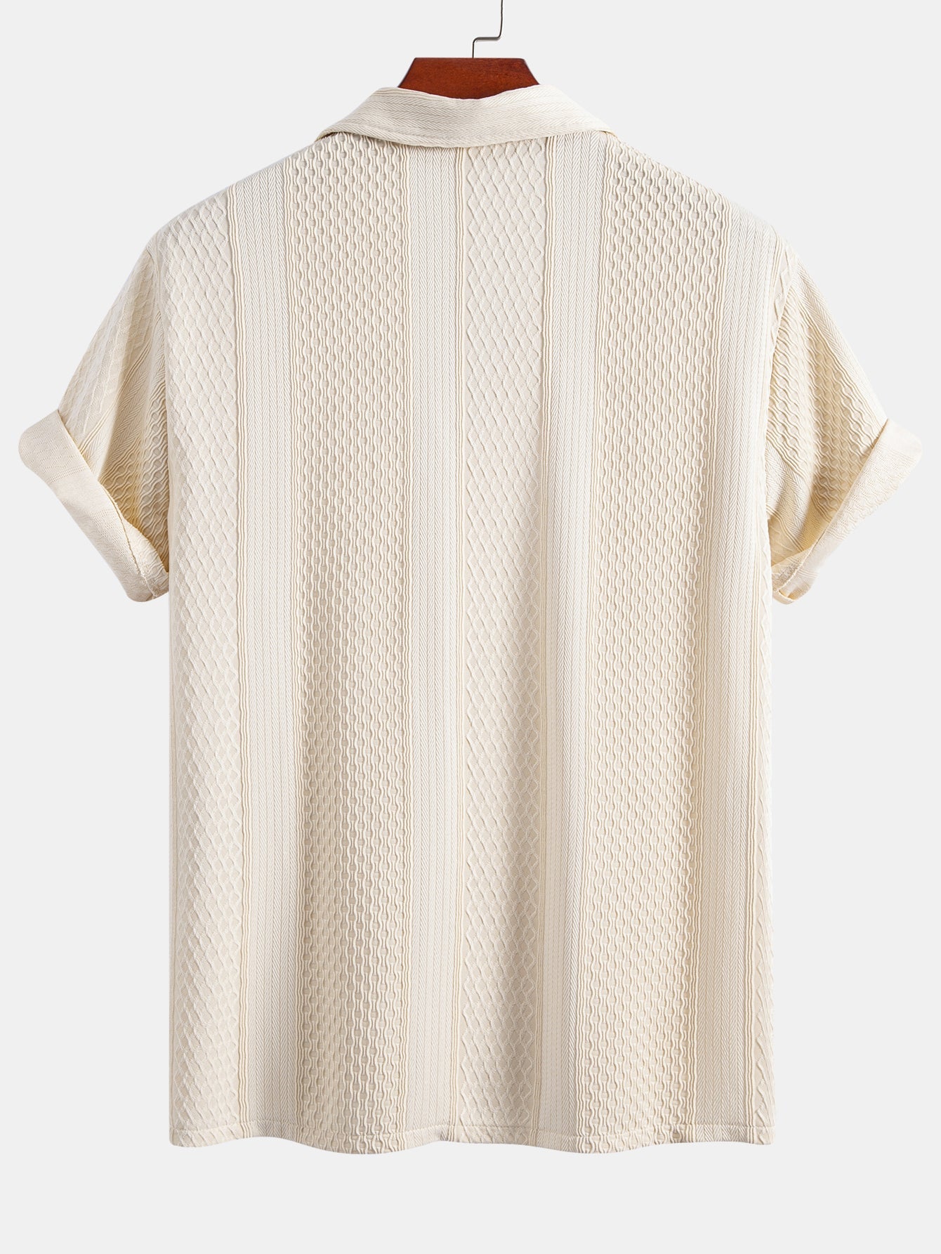 Set aus geometrischem Jacquardhemd und gerader Hose