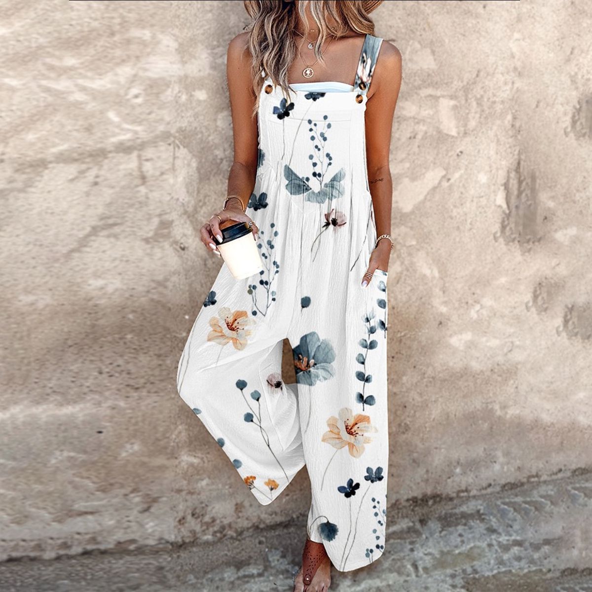 Esencia | Multicolor Solid Strap Jumpsuit
