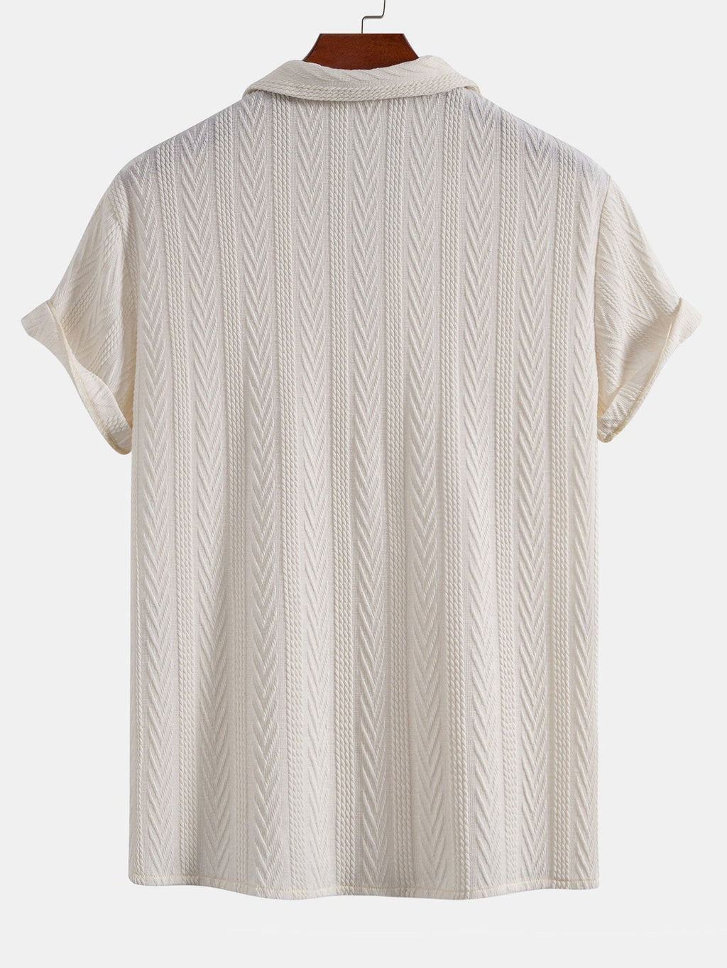 Conjunto Camisa Cubana Jacquard y Pantalón Recto Casual