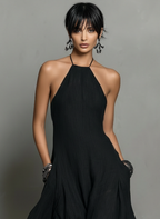 Vestido Maxi Sin Mangas De Lino Estilo Minimalista