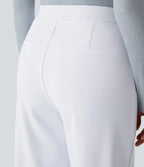 Pantalón Elegante Pierna Ancha De Tiro Alto Mujer