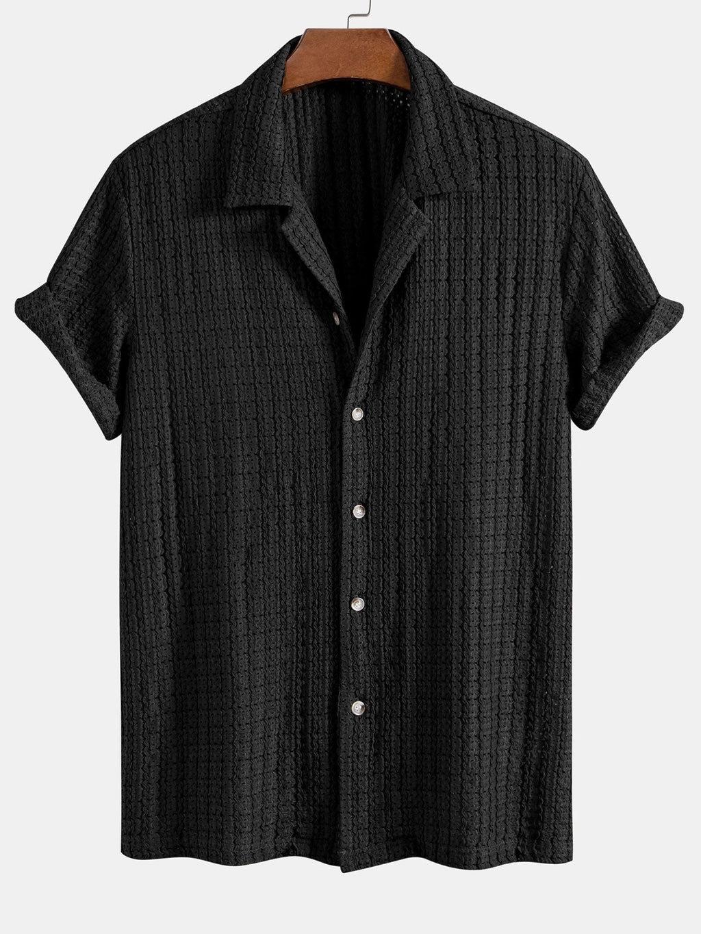 Conjunto Camisa Cubana Jacquard y Pantalón Recto de Lino