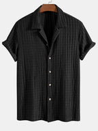 Conjunto Camisa Cubana Jacquard y Pantalón Recto de Lino