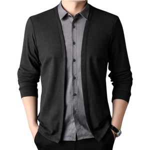 Camisa Cárdigan Hombre 2 en 1 de Tejido Premium