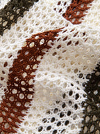 Conjunto Polo Crochet Rayas y Shorts Texturizados