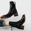 Leather Ankle Boots with Fur Lining – Elegant and Comfortable