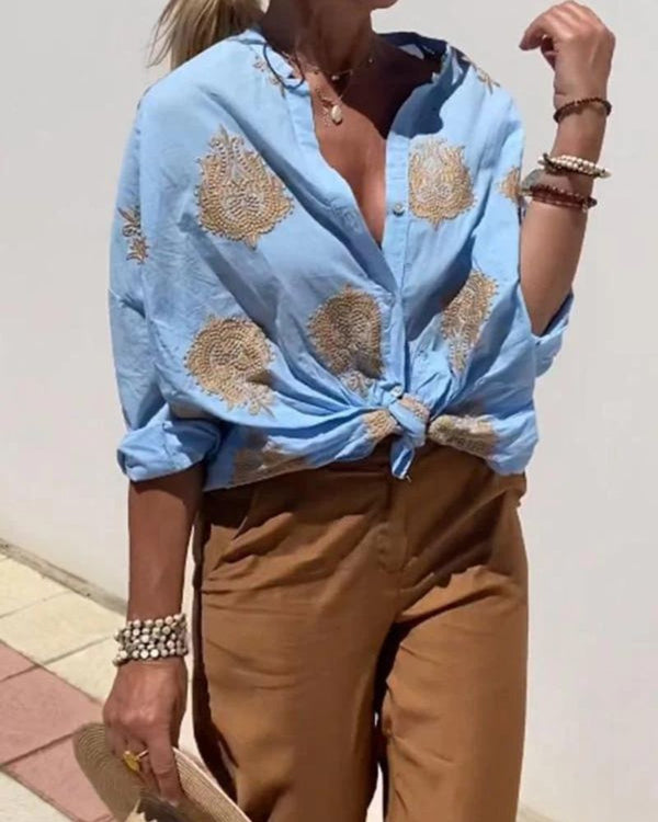 Blusa Bordada de Corte Holgado – Estilo Fresco y Ligero