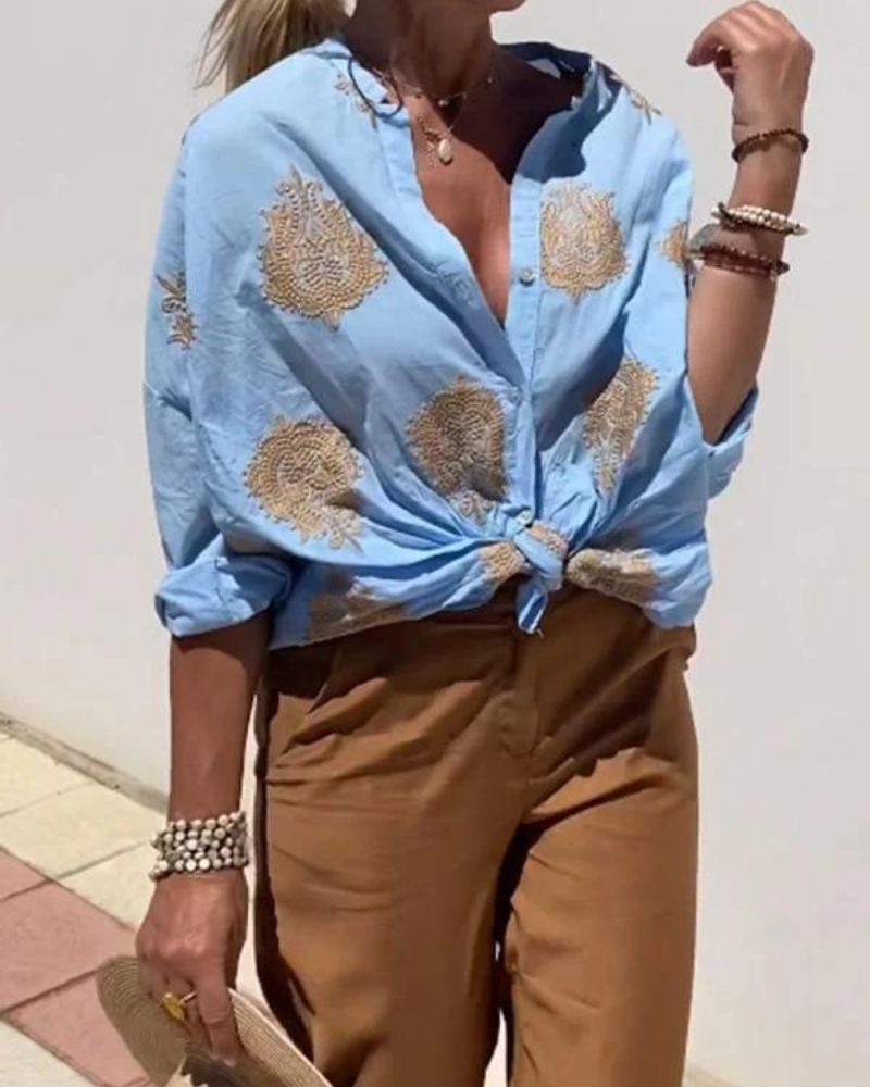 Bestickte Oversize-Bluse – Frisch und Leicht