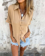 Camisa Casual Holgada De Tejido Ligero