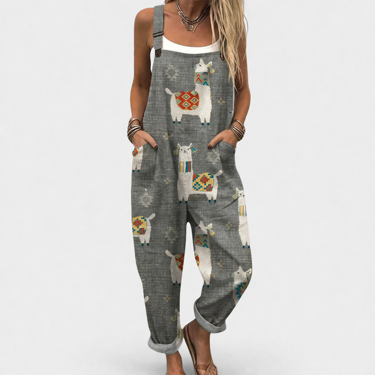 Vintage | Pink Beige Vintage Floral Jumpsuit