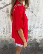 Camisa Casual Holgada De Tejido Ligero