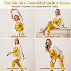 Conjunto Doble Floral Mujer Top Oversize y Pantalón Cropped