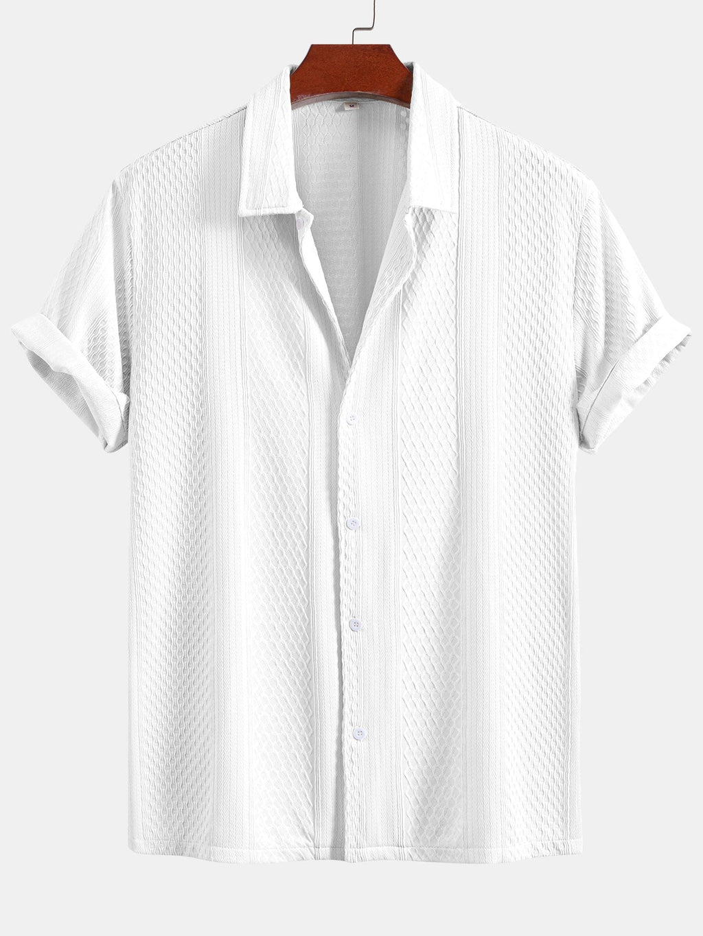 Conjunto Camisa Jacquard Geométrica y Pantalón Recto