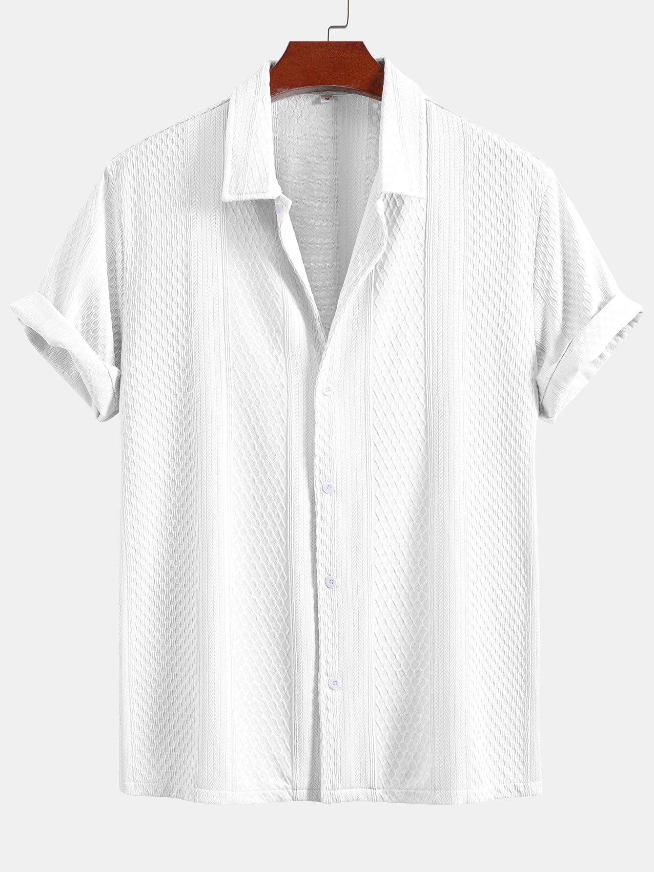 Set aus geometrischem Jacquardhemd und gerader Hose