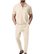 Conjunto Polo con Cremallera de 2 Piezas Elegante
