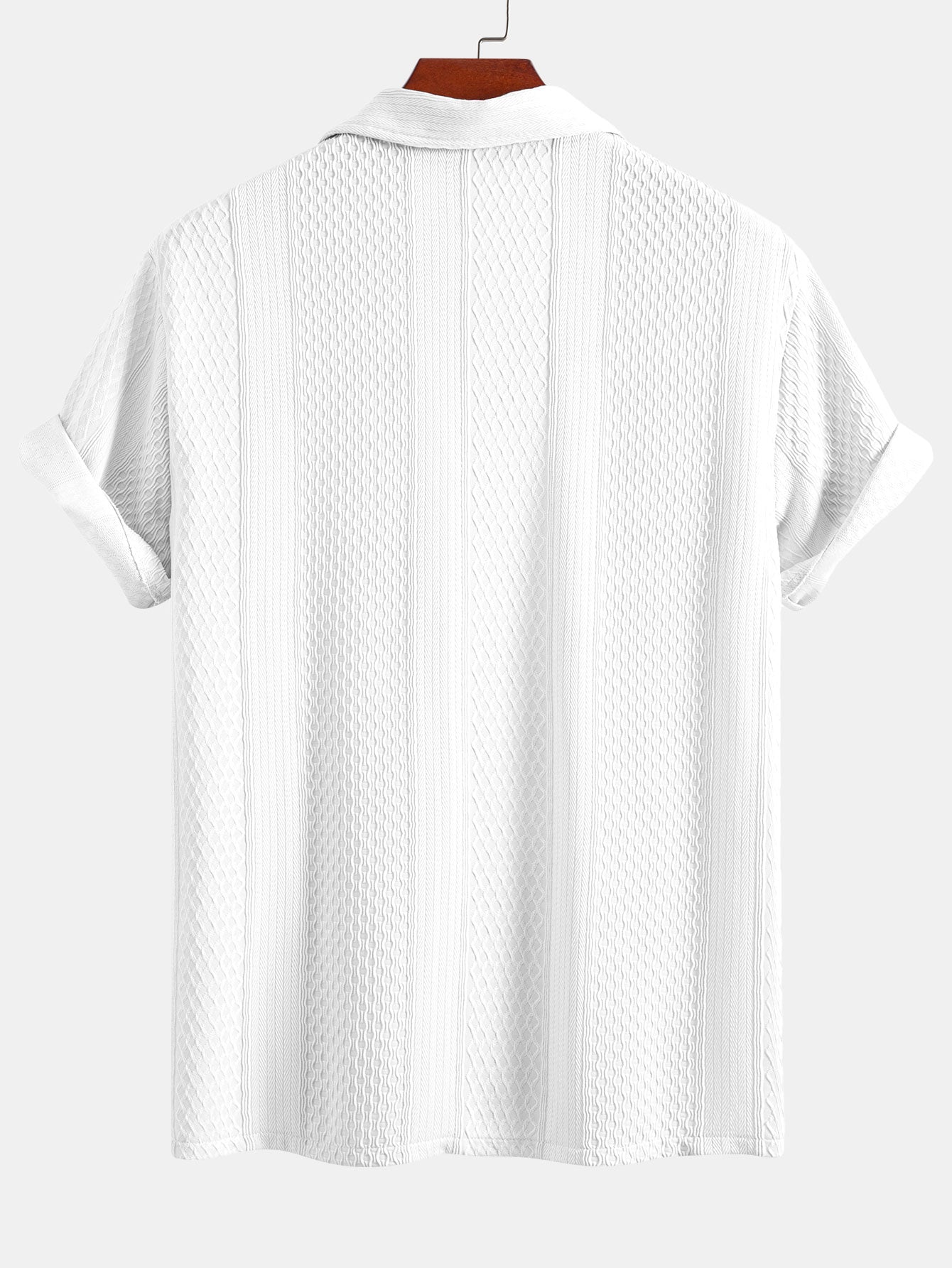 Set aus geometrischem Jacquardhemd und gerader Hose