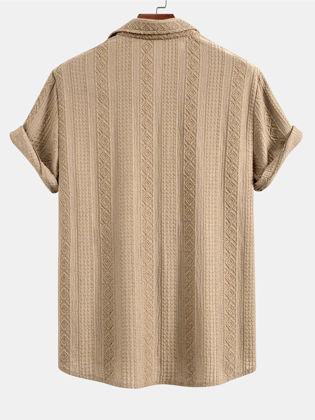 Conjunto Camisa Jacquard Geométrica y Pantalón Recto