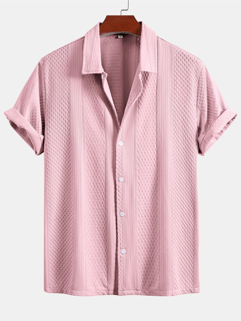 Conjunto Camisa Jacquard Geométrica y Pantalón Recto