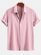 Conjunto Camisa Jacquard Geométrica y Pantalón Recto