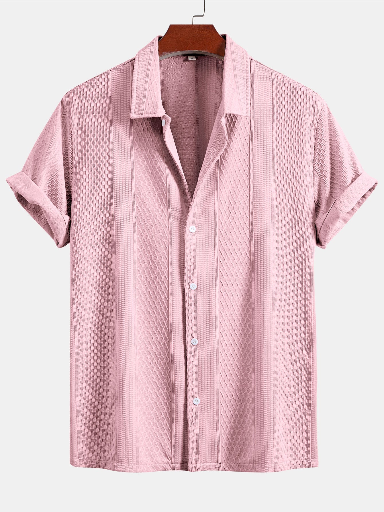 Conjunto Camisa Jacquard Geométrica y Pantalón Recto