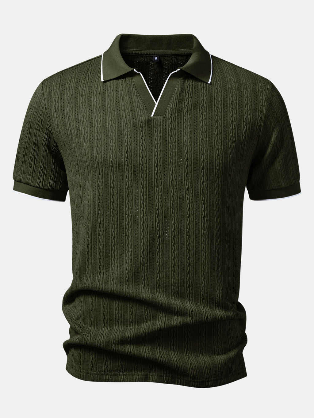 Conjunto Polo Jacquard Geométrico y Pantalón Slim Elegante