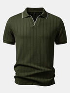 Conjunto Polo Jacquard Geométrico y Pantalón Slim Elegante