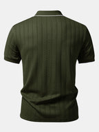 Conjunto Polo Jacquard Geométrico y Pantalón Slim Elegante