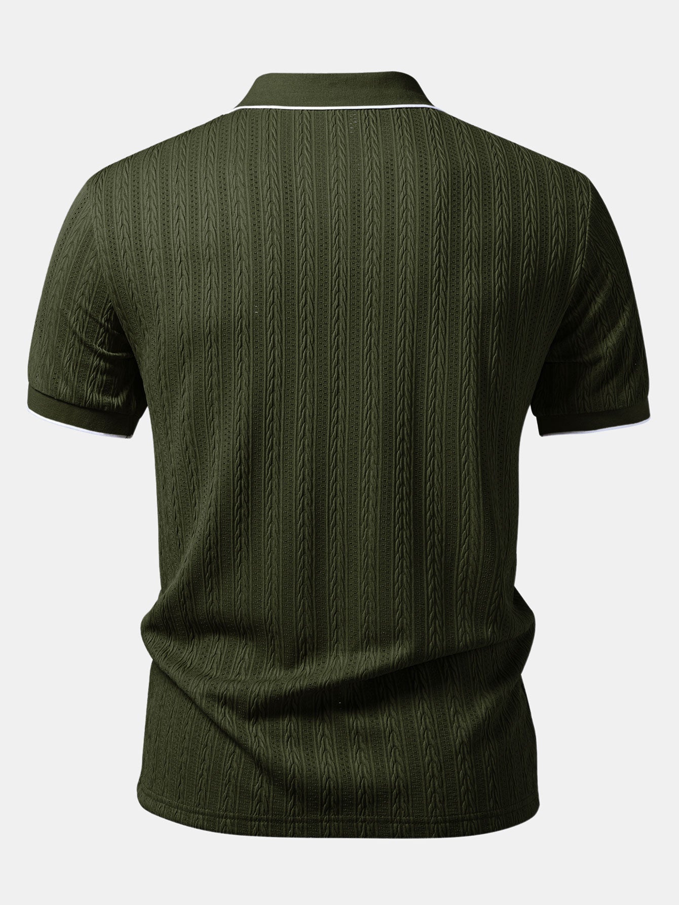 Conjunto Polo Jacquard Geométrico y Pantalón Slim Elegante