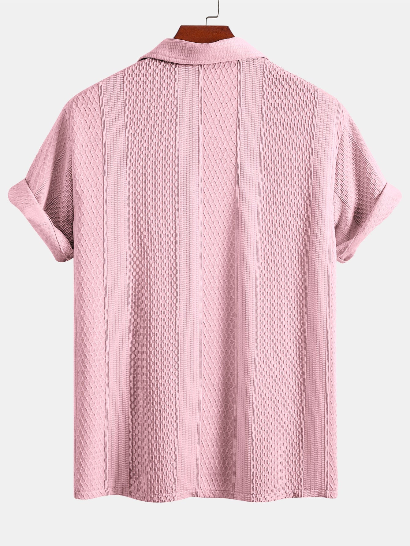 Conjunto Camisa Jacquard Geométrica y Pantalón Recto