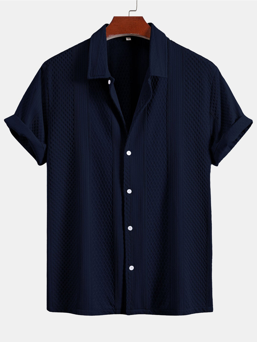 Conjunto Camisa Jacquard Geométrica y Pantalón Recto