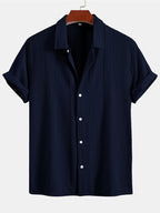 Conjunto Camisa Jacquard Geométrica y Pantalón Recto