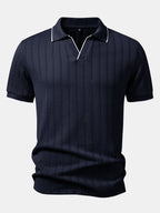 Conjunto Polo Jacquard Geométrico y Pantalón Slim Elegante