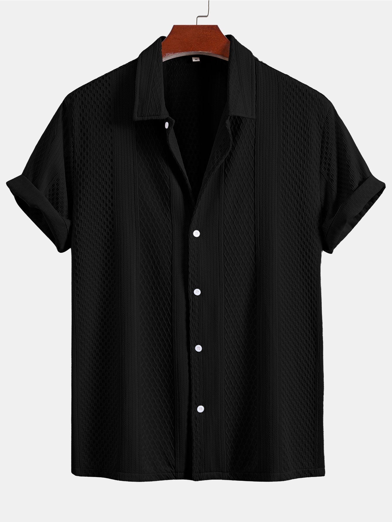 Conjunto Camisa Jacquard Geométrica y Pantalón Recto