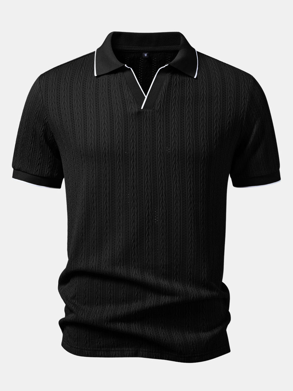 Conjunto Polo Jacquard Geométrico y Pantalón Slim Elegante