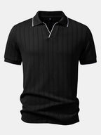 Conjunto Polo Jacquard Geométrico y Pantalón Slim Elegante