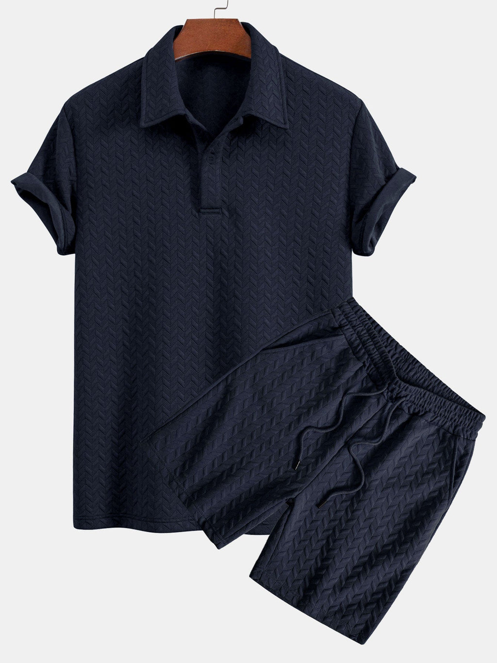 Conjunto Polo Y Pantalón Corto Jacquard Geométrico