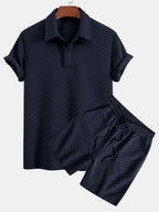 Conjunto Polo Y Pantalón Corto Jacquard Geométrico