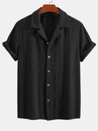 Conjunto Camisa Cubana Jacquard Floral y Pantalón Recto