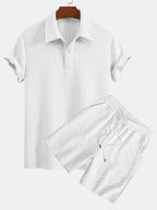Conjunto Polo Y Pantalón Corto Jacquard Geométrico