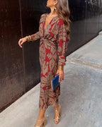 Vestido Midi Verano Elegante Con Corte Fluido