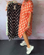 Legeres Frühlings-Midikleid mit Reverskragen