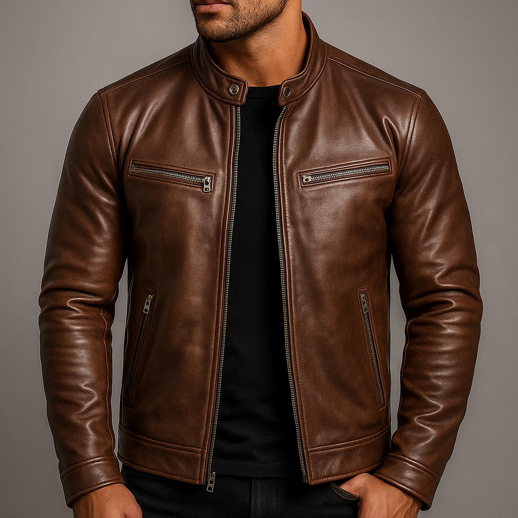 Chaqueta De Piel Vintage Para Hombre – Estilo Atemporal