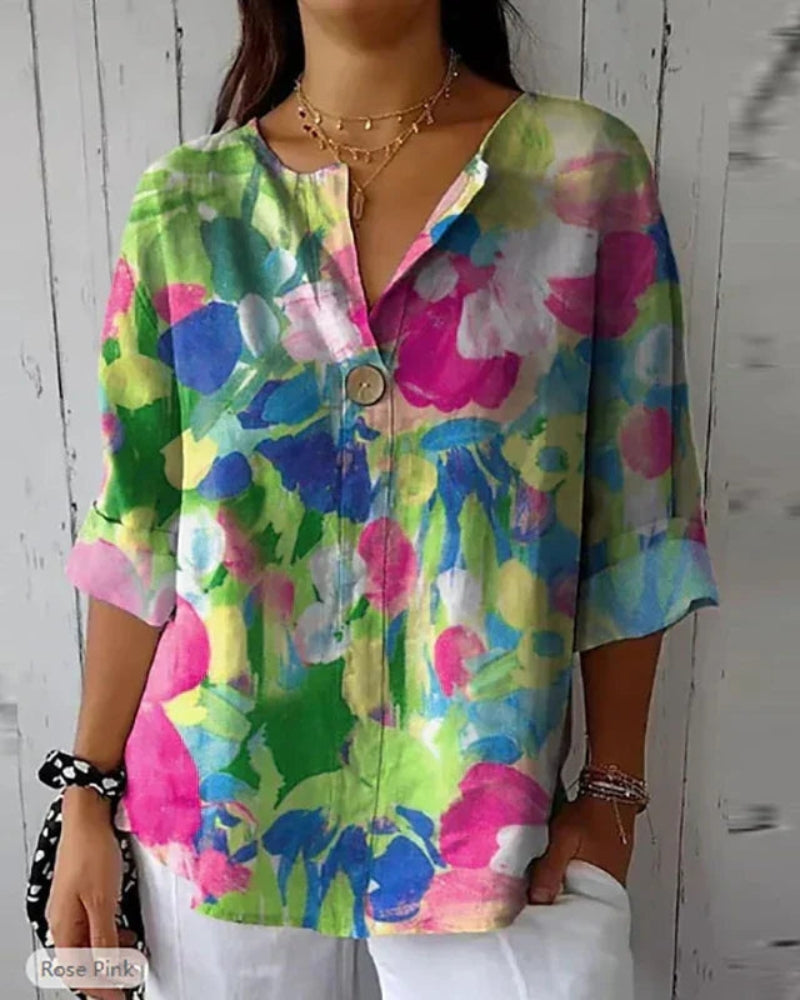 Blusa Vintage Floral para Mujer – Estilo Atemporal