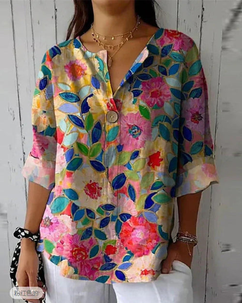 Blusa Vintage Floral para Mujer – Estilo Atemporal